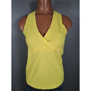 Casall Womens Yellow‎ Racerback Activewear Tank Top Surplice V-Neck Size M
